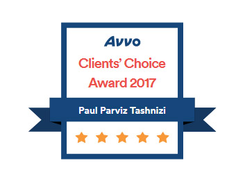 Avvo reviews banner with Client's Choice Award 2017