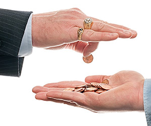 Employer paying employee pennies